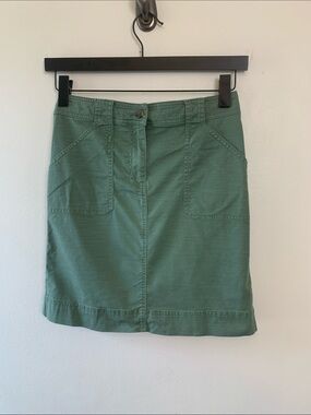 Kersh Olive Green Straight Mini Skirt with Front Patch Pockets